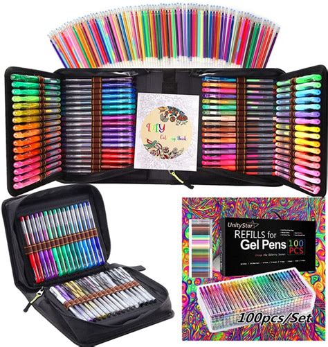 200 Pack Glitter Gel Pens Set 100 Gel Pen Plus 100 Refills For Adult Wish
