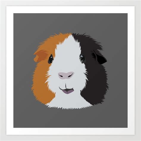 Orange White And Black Guinea Pig Art Print By Kcpetportraits Society6