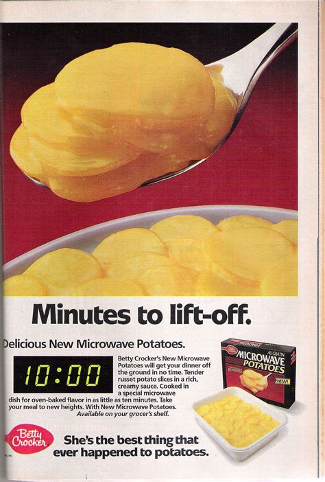 Womans Day Ads From The 90s Betty Crocker Ad For Microwave Potatoes