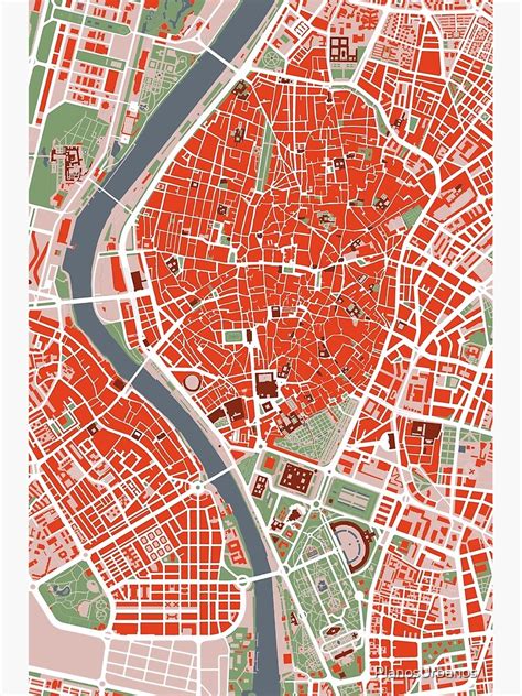 Seville City Map Classic Art Print By Planosurbanos Redbubble