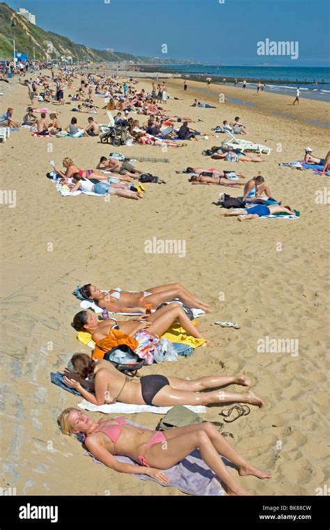 Bournemouth Beach Sunbathers Hi Res Stock Photography And Images Alamy