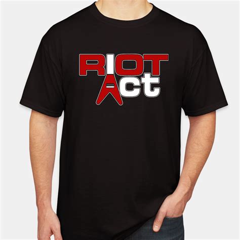 Men’s Gildan Crew Neck T Shirt Black — Riot Act Band