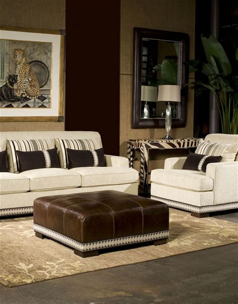 Loni m designs sofas are built with linen blend. Cream Sofa with Nailhead Trim