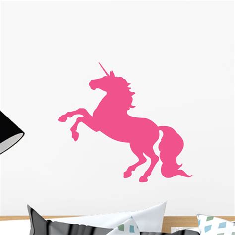 Rearing Hot Pink Unicorn Wall Decal Wallmonkeys