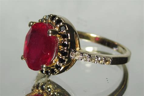 Vintage Sterling Silver Glassified Natural Ruby Ring Sz 9 M155 Etsy