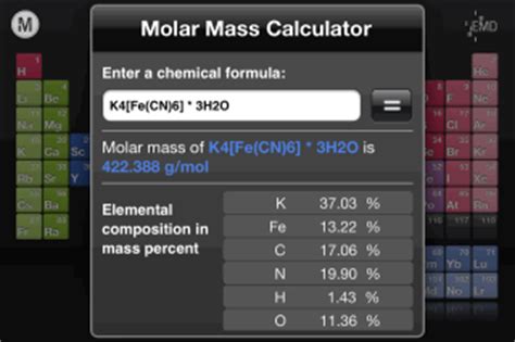 When calculating molecular weight of a chemical compound, it tells us how many grams are in one mole of that substance. EMD PTE: Free iPhone Chemistry App To Learn Periodic Table ...