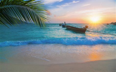 Download Wallpapers Morning Sunrise Thailand Tropical Islands