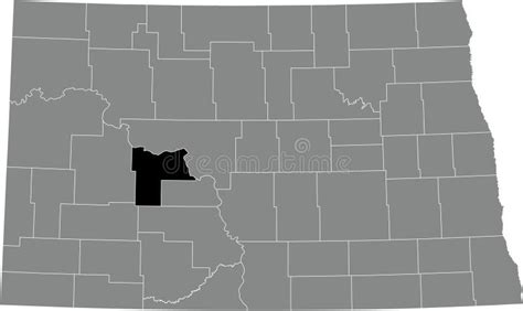 Location Map Of The Mercer County Of North Dakota Usa Stock Vector