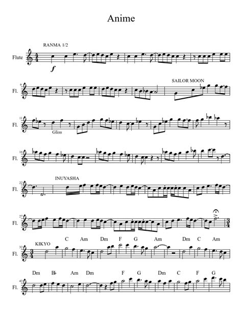 Anime Sheet Music Download Free In Pdf Or Midi