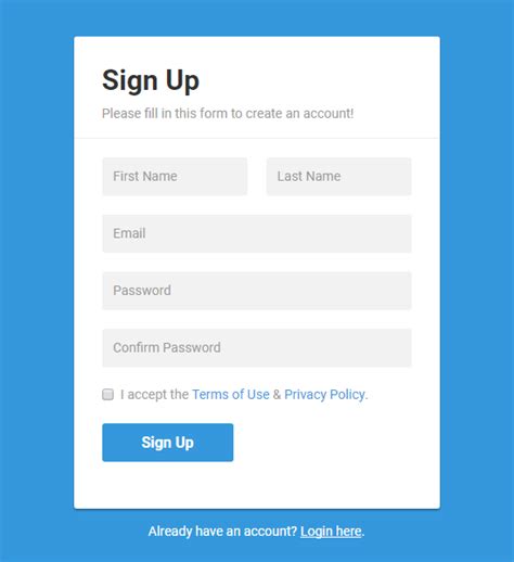Signup Form V Free Bootstrap Registration Template Colorlib Riset