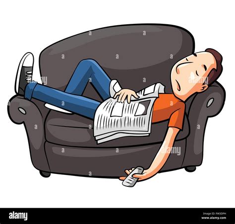 Lazy Man Sleep On Sofa Stock Vector Art And Illustration Vector Image