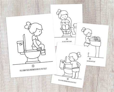 Brush your teeth coloring pages. INSTANT DOWNLOAD Colouring Potty Training Pages. Printable ...