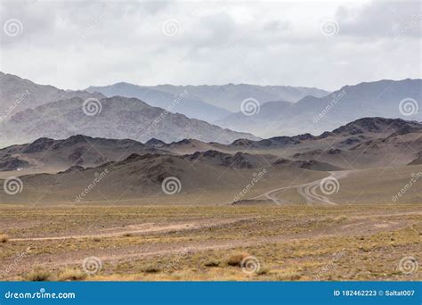 Typical View Of Mongolian Landscape Mongolia Steppe Mongolian Altai