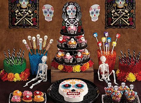 Halloween table decorations replica realistic human skull statue head bone model for bar haunted house ornament skull birthday party decoration home decor. Day of the Dead Treat Ideas - Party City