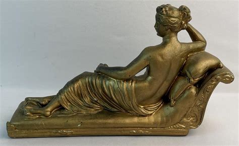 Lot Vintage C 1930 Semi Nude Woman Reclining On Fainting Couch
