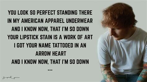 Ed Sheeran She Looks So Perfect Lyrics Youtube