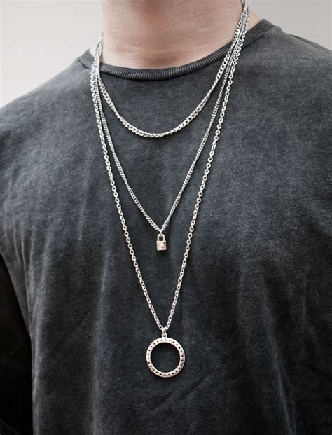 Men S Lock Necklace Men S Jewellery Men S Necklaces Colar De