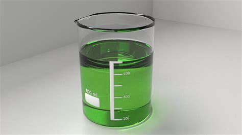 800ml Glass Beaker With Liquid 3d Model By Unos