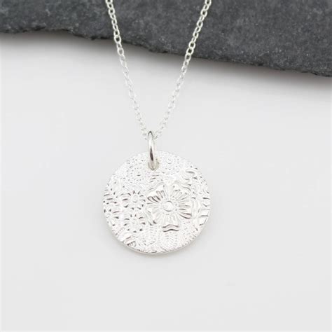 Sterling Silver Large Circle Pendant By Lucy Kemp Silver Jewellery