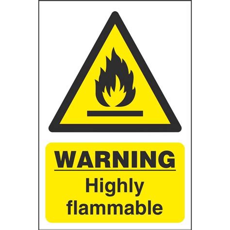 Warning Highly Flammable Signs Hazard Construction Safety Signs