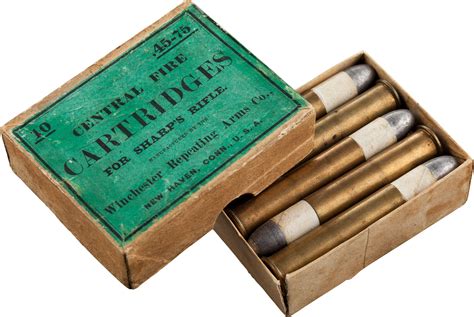 Box Of 10 Antique Sharps Rifle Cartridges By Winchester Lot