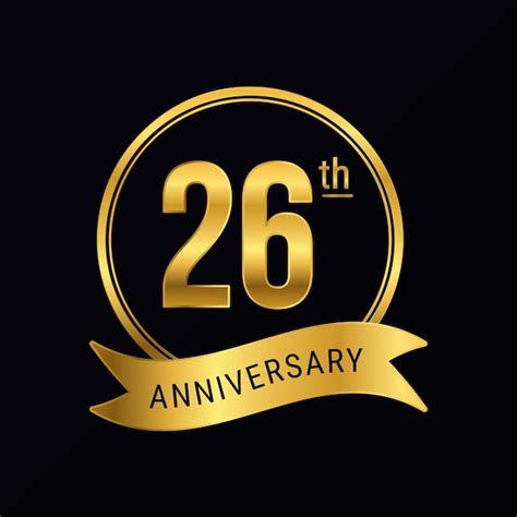 Premium Vector 26th Anniversary Logo Golden Color Celebration Event