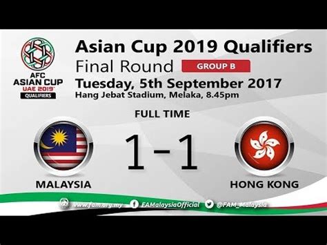 Keputusan kelayakan piala asia 2023? Kelayakan Piala Asia 2019 | Malaysia 1-1 Hong Kong - YouTube