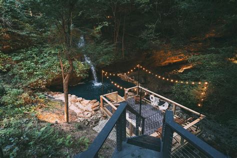 This Hocking Hills Lodge Has A Stunning Heated Waterfall And Swimming