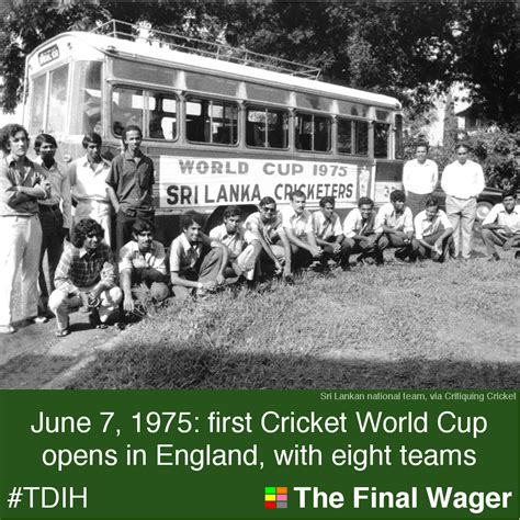 june 7 1975 first cricket world cup begins the final wager