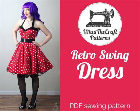Rockabilly Retro Swing Dress Printable Pdf Pattern Etsy