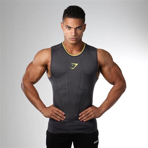 Gymshark Onyx Seamless Tank Charcoal Gym Wear Men Mens Workout