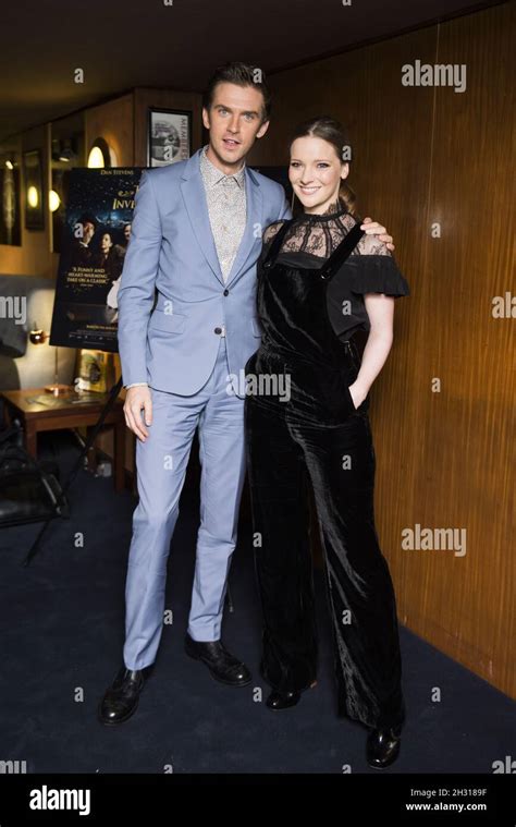 dan stevens and morfydd clark attend the uk premiere of the man who invented christmas at the