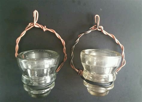Vintage Glass Insulator And Wire Wall Sconce Candle Holder Rustic Decor