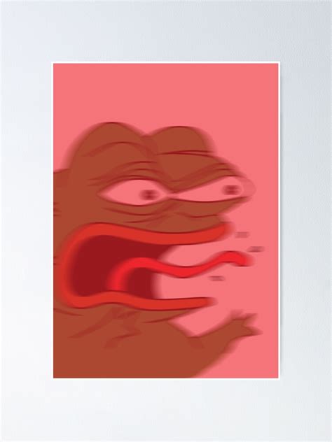 Póster Red Triggered Pepe The Frog Meme Shaking Reee Raging Hd Tienda