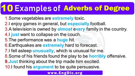 Examples Of Adverbs Of Degrees In Sentences Engdic