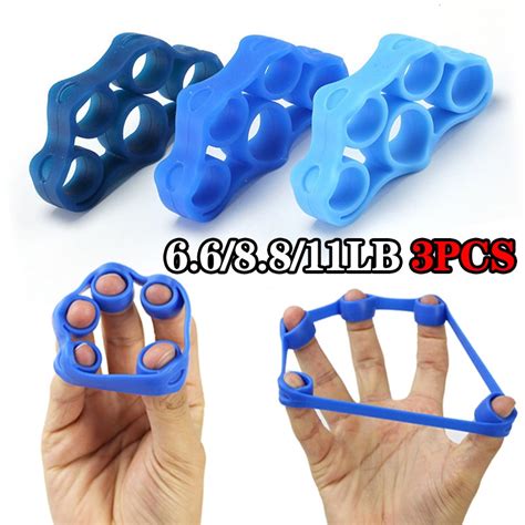 3pcs silicone finger stretcher resistance bands hand grip exerciser strengthener strength