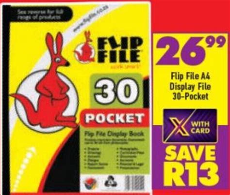Flip File A4 Display File 30 Pocket Offer At Shoprite
