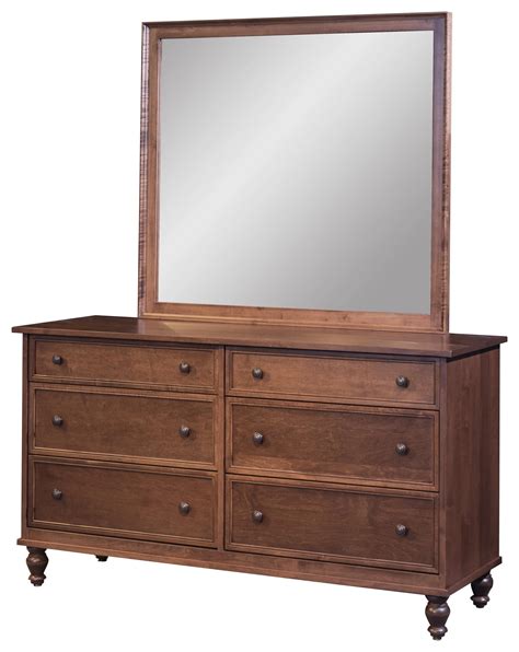 Wayside Custom Furniture Newport 1056x30 6 Drawer Dresser And Mirror