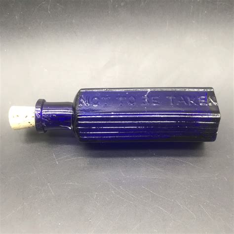 Antique Poison Bottle Cobalt Blue Glass Not To Be Taken 2 Oz Etsy In