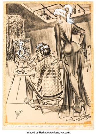 Bill Ward Joker February Single Panel Gag Illustration Original Art Humorama Par