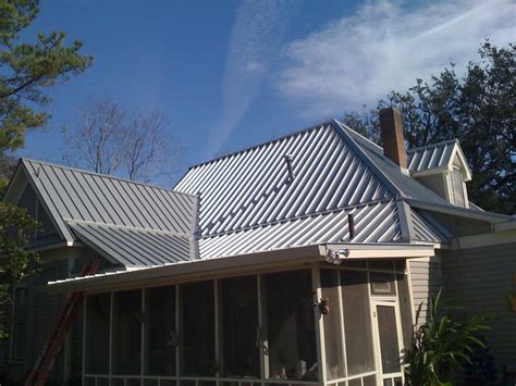 24 Gauge Silver Metallic Standing Seam Metal Roof Historical Home In