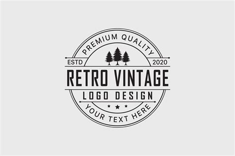 Tree Retro Vintage Style Logo Graphic By Bitmate Studio · Creative Fabrica