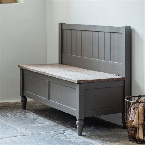 Grey Styled Wooden Bench Grey Bench Grey