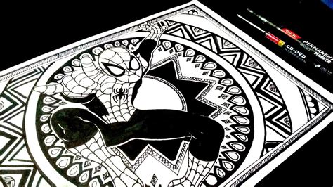 Spider Man Mandala Art | How to draw spider man mandala art Style - YouTube