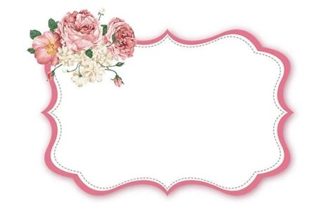 A Pink And White Frame With Flowers On It