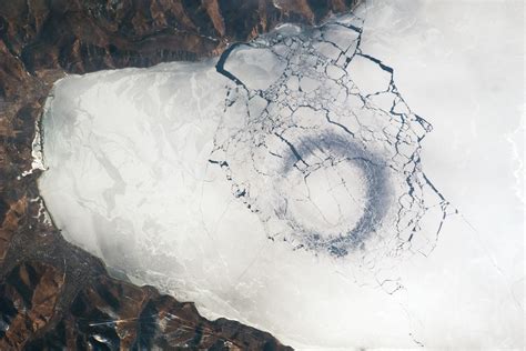 Nasa Visible Earth Circles In Thin Ice Lake Baikal Russia