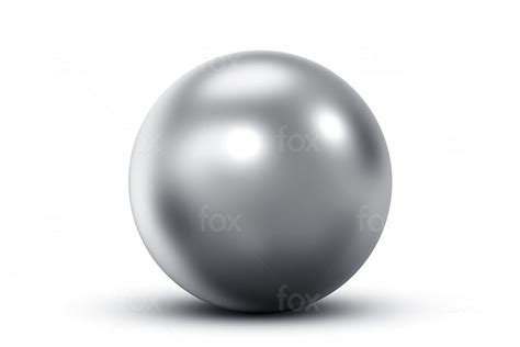 A Shiny Silver Ball On A White Background
