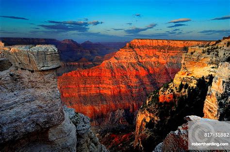 Grand Canyon At Dusk Arizona Stock Photo