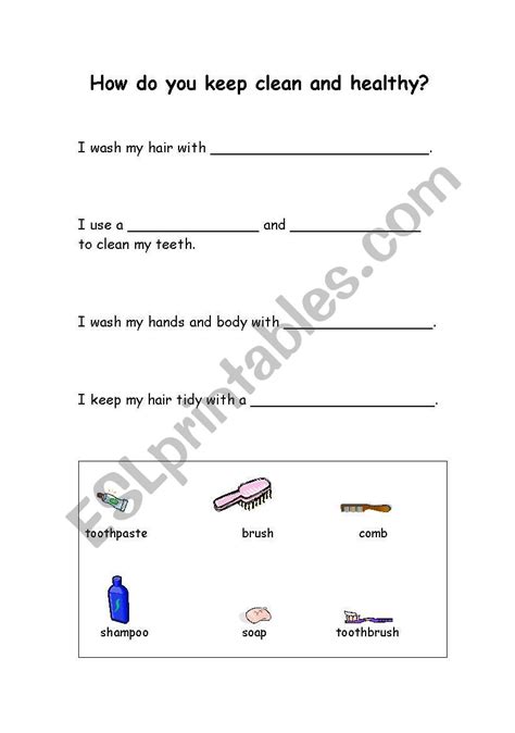 English Worksheets How Do You Keep Clean And Healthy