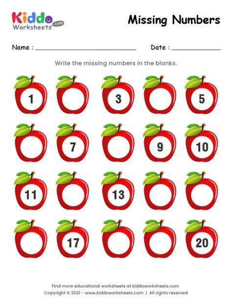 Missing Number Worksheets Homeschool Preschool Activities